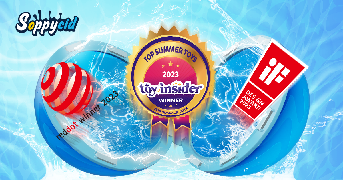 Soppycid Reusable Water Balloons get three awards： Toyinsider, Red-dot, IF