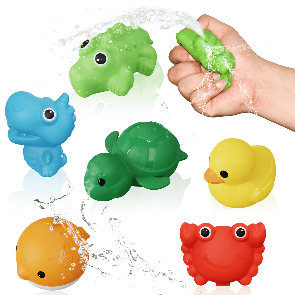 Soppycid bath toy bathtub water splash toy without mold, 4/6 pack