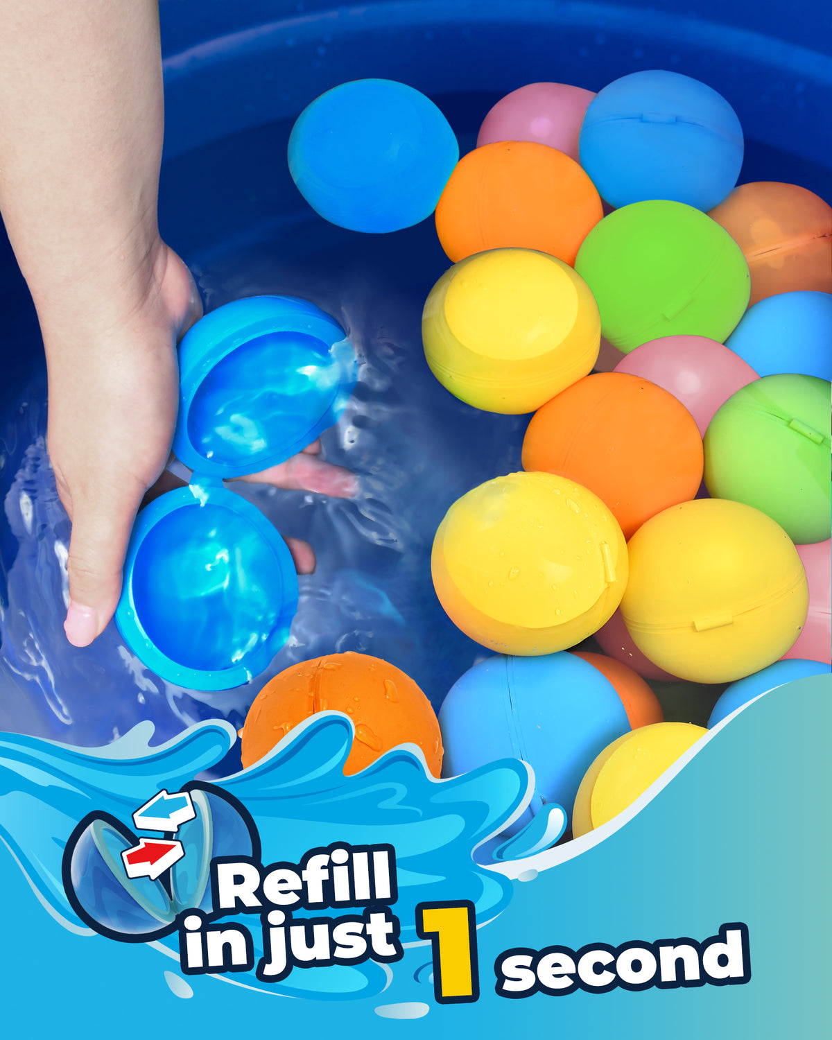 Soppycid Reusable Water Balloons (Classic Transparent) 16/12/8/4 pcs