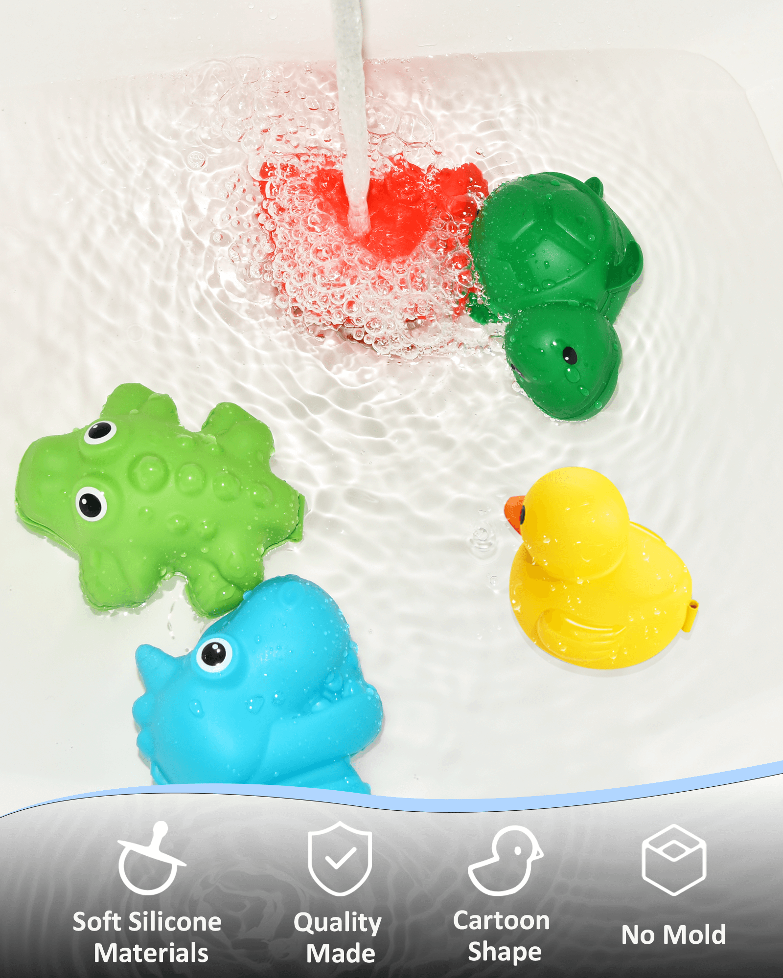 Copy of Tiipi Bath Buddy Toy Organizer With 4 piece Silicone Toy