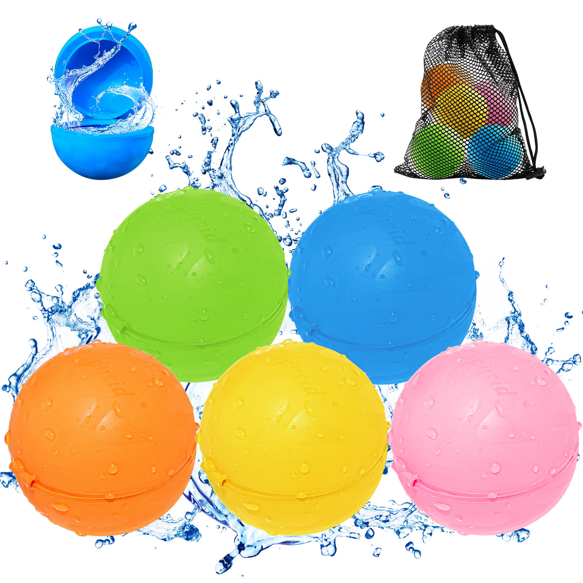 Soppycid Reusable Water Balloons (Classic Transparent) 16/12/8/4 pcs
