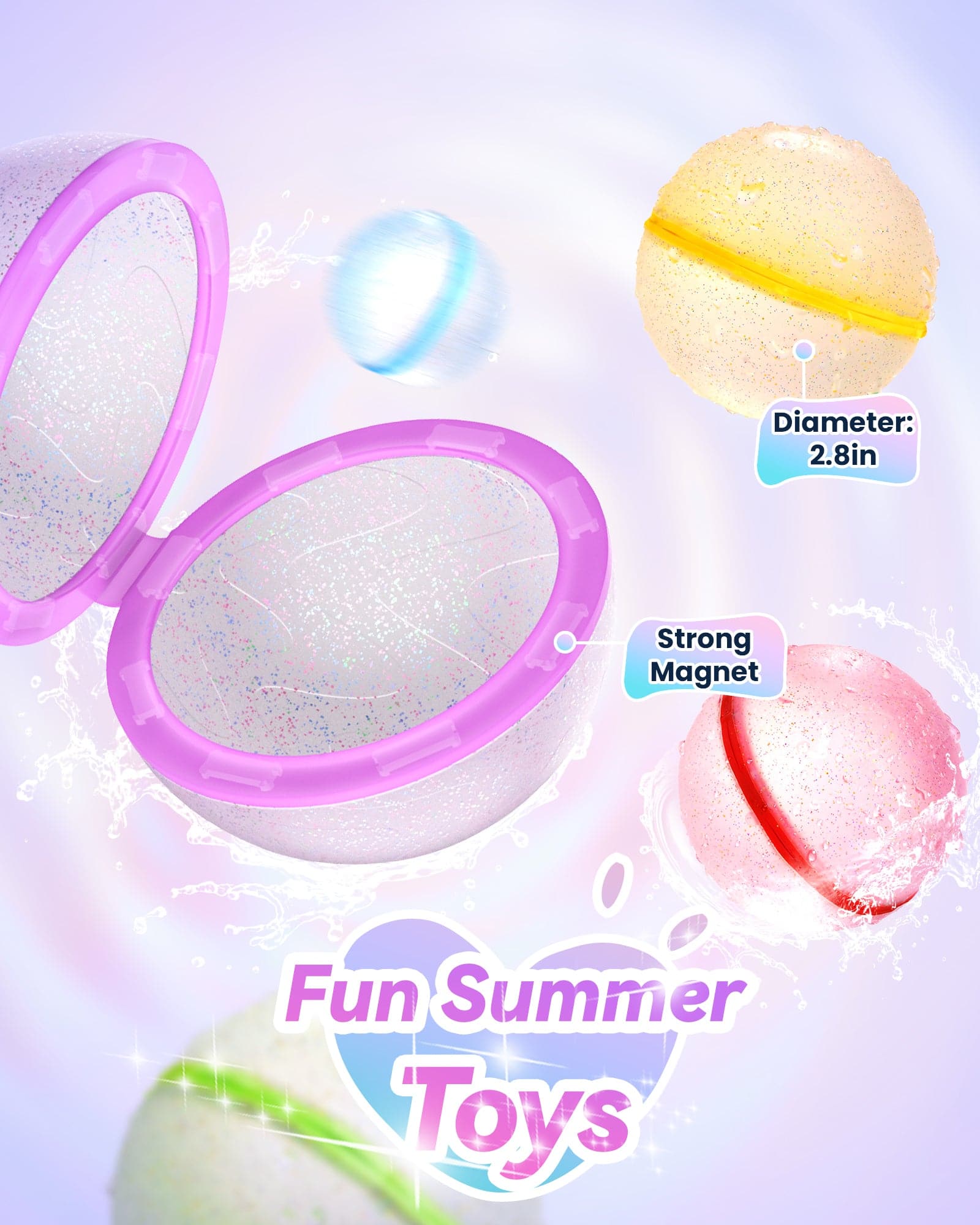 Soppycid Water Balloons Réutilisable Quick Fill - Boules d'eau en silicone  auto-scellantes pour enfants avec sac en filet, jouets aquatiques amusants d'été  en plein air pour les Acti d'extérieur